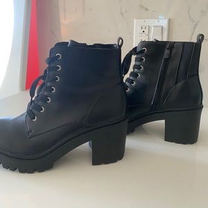 Torrid Black Chunky Lace-Up Hiker Boot (WW)